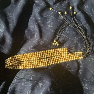 Wooden bead belt